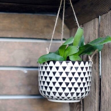 Black Geo Isla Hanging Planter